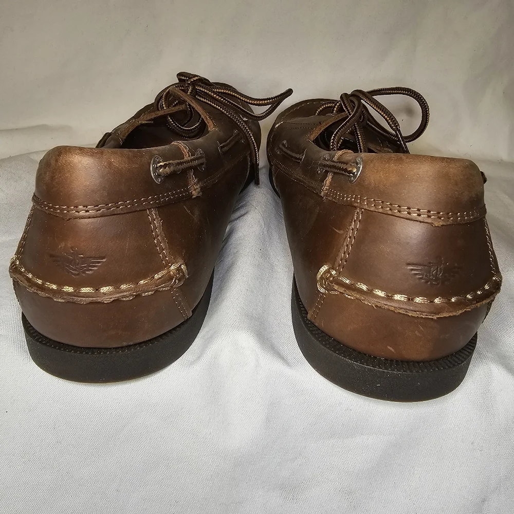 Dockers Classic Leather Boat Shoes Size 10.5 Brown Preppy Quiet Luxury Old Money